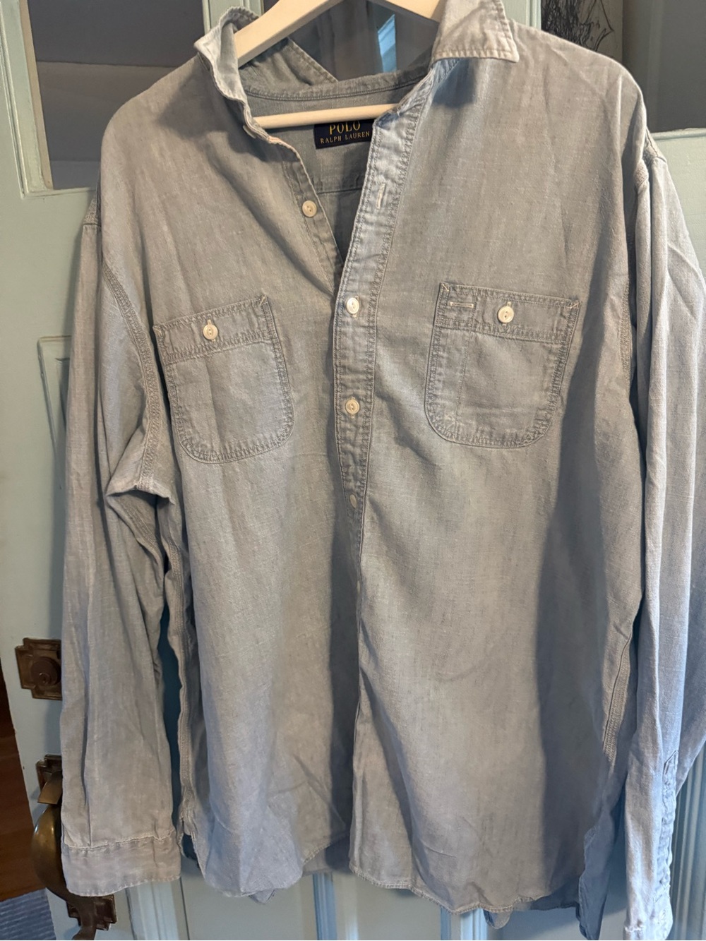 Ralph Lauren RLYC Light Blue Long-Sleeve Casual Button-Down Shirt